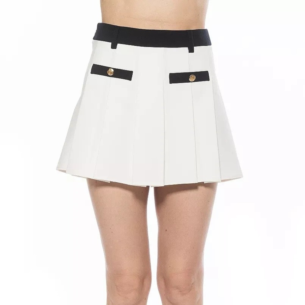 NWT Alexia Admor Lainey Pleated Skirt Size 8 - Ivory